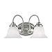 Millennium Lighting 412-SN 14.25" Two Light Bath Vanity, Satin Nickel Finish with Faux Alabaster Glass