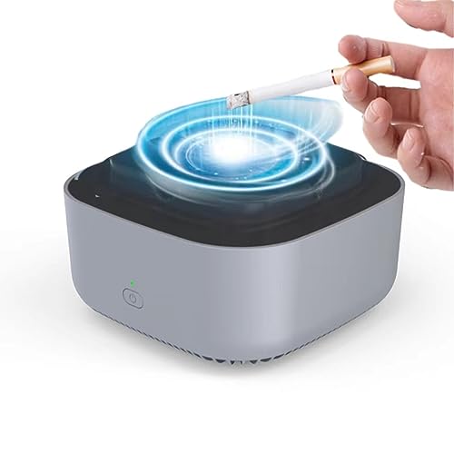 Neioaas 2 In 1 Multifunctional Ashtray Air Purifier with Filter, Portable Negative Ion Air Freshener for Business, Car, Home, Office (Grey)
