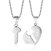 Stainless Steel "I LOVE YOU" Key To Heart Lover Valentine Couple Pendant Necklace,Silver