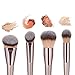 BBL 4pcs Luxury Champagne Gold Makeup Brush Set, Premium Synthetic Foundation Blending Powder Liquid Cream Buffing Tapered Concealer Contour Face Kabuki Make Up Brushes cosmetics tools applicator