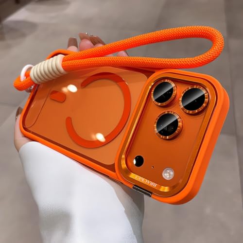 Protégez l'appareil photo iPhone 15 avec cette coque orange à support et dragonne