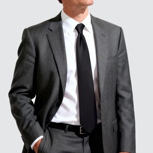Image of Hi-Tie Men's Extra Long Solid Satin Tie Set 63 Inch /70 Inch Formal Necktie