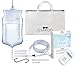 Non-Toxic Enema Bag Kit for Colon Cleasing - 2 Quart Silicone Set, No BPA and Phthalates, FDA Approved - Reusable Set For Water, Oil, Coffee, Gerson Enemas - Clear Bag With Scale, Comfortable Nozzle