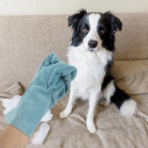 Guantes antimordeduras para perros y gatos, cuero resistente de vacuno 3