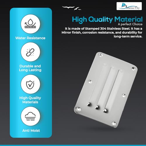 Image of MARINE CITY Stainless-Steel 2-1 /2 inch x 5 inch Rectangle Stamped Louvered Vent