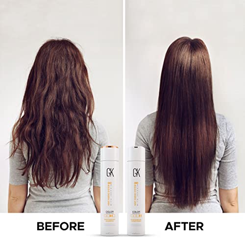 GK Hair Global Keratin Moisturizing Shampoo And Conditioner 300ml With Free Argan Oil Serum 10ml For Hydration Color Protection Dry Frizzy Damaged Hair - Sulfate Paraben Free - Image 6