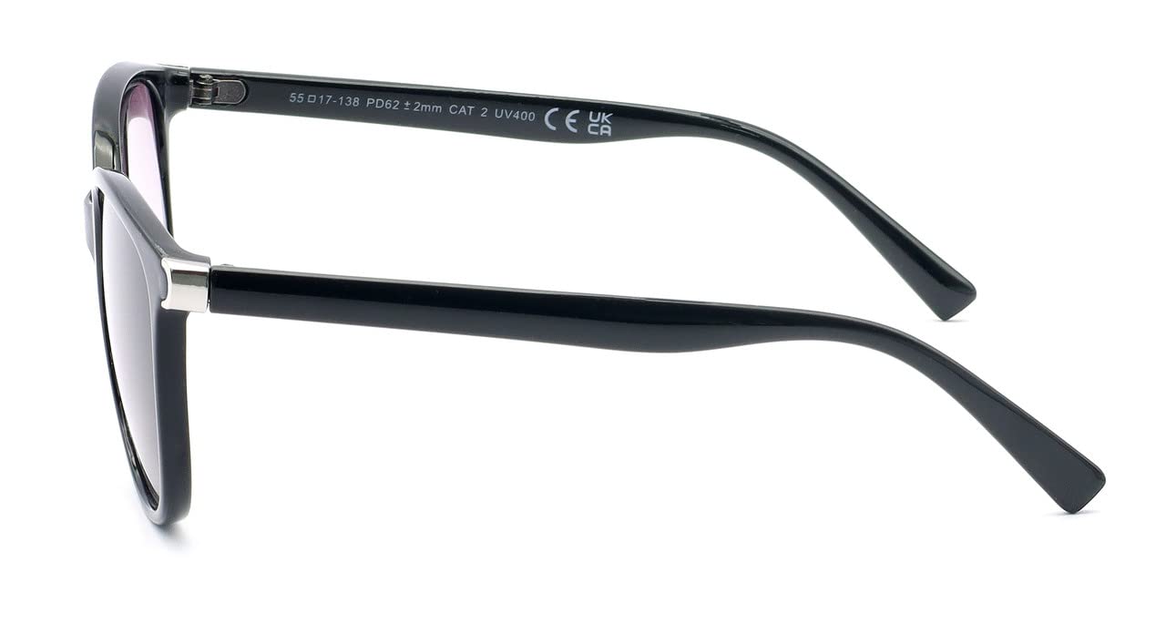 ZAVISH Reading Sunglasses Womens Designer Tinted Sun Readers Glasses Gloss Black Frame UV400 Outdoor Lens & Case +1.50 - Image 3