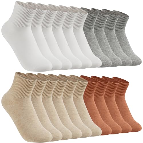 Women's Crew Socks, Seamless Toe,High Elasticity Soft Above Ankle Sock for Women Girls Size 6-10