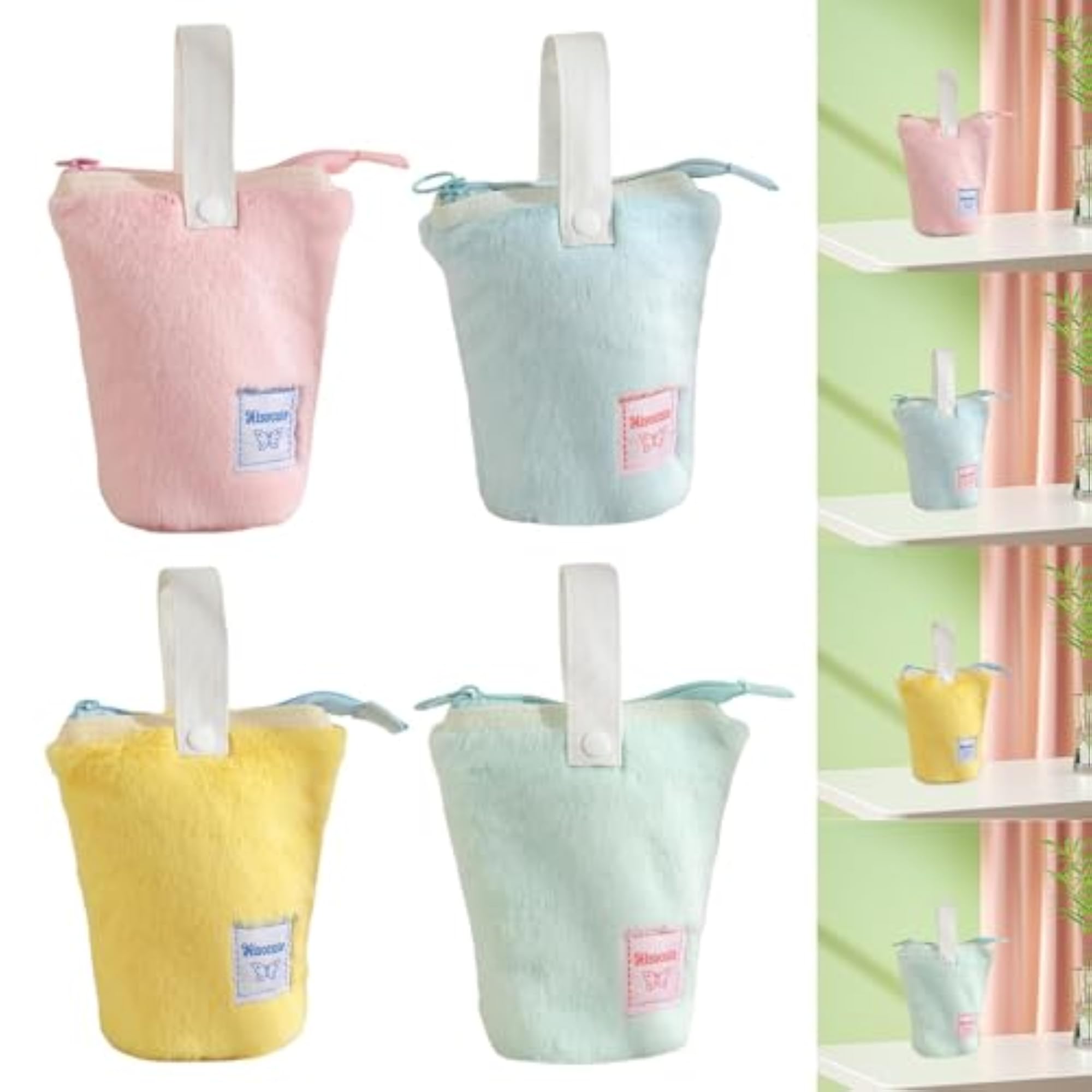 Portable Plush Pencil Case for Adults, Organizer Storage