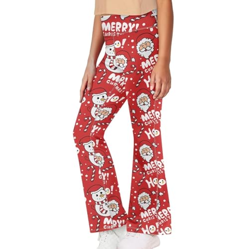 Image of Girls Leggings Floral Print High-Waisted Flared Pants 5-14 Years