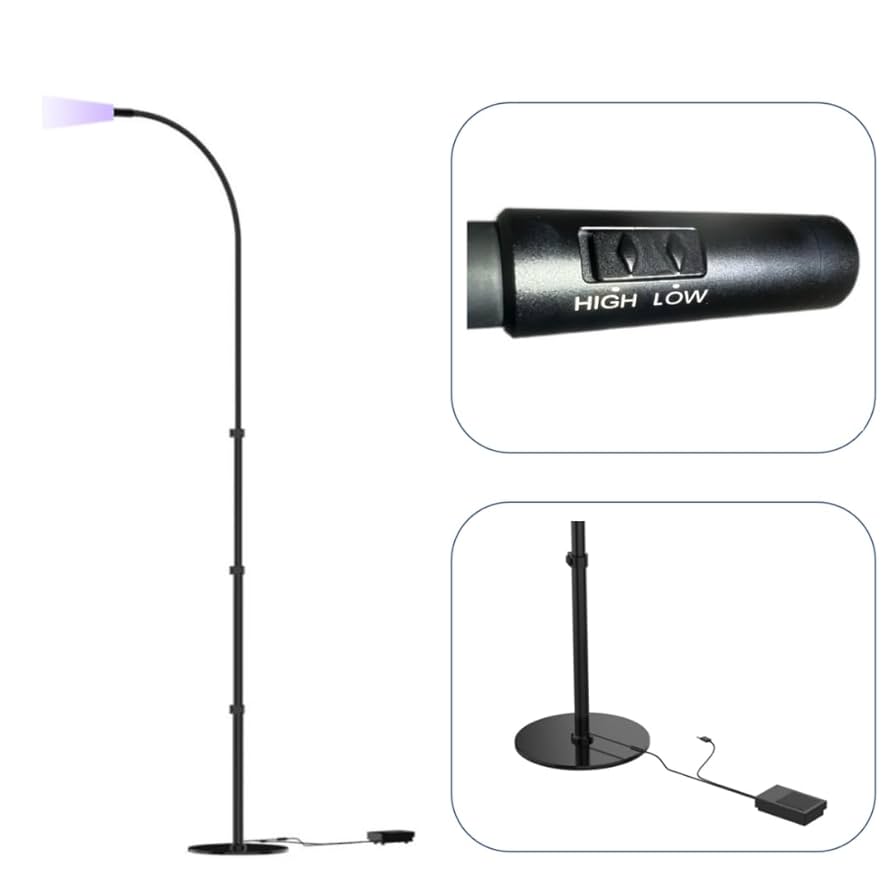 LED LASH スタンドタイプ 目元エステ LEDまつげエクステ専用LEDスタンドライト （フットスイッチ）