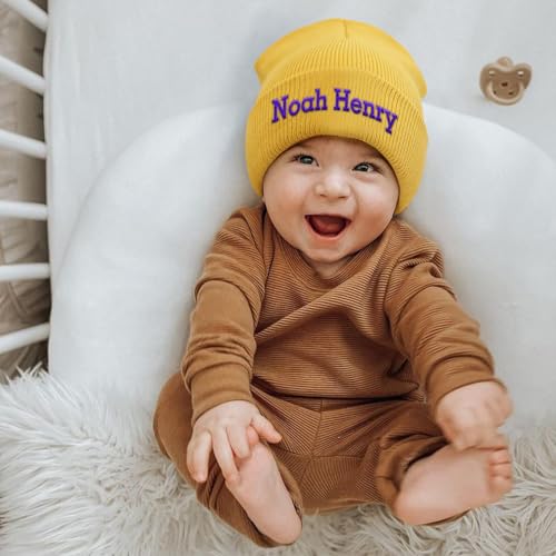 Custom Baby Beanie Knit Hats Personalized Embroidered Toddler Winter Hat with Name for Boys Girls Adults3