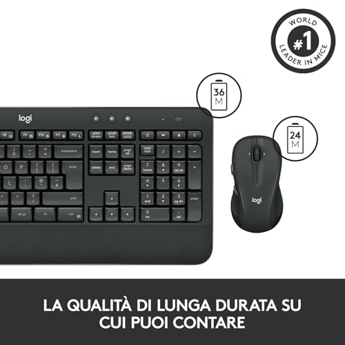 Combinazione di tastiera e mouse wireless MK545 ADVANCED, layout internazionale QWERTY US - Nero - Tastiera gaming - Immagine 6