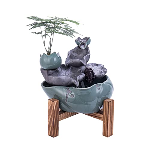 NZpost Fuente de Mesa Fuente de Agua de Mesa Interior escalonada de 13 Pulgadas, Agua Corriente Creativa, decoración de Porche, característica de Agua Interior