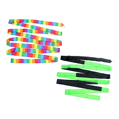 KOMBIUDA 2-Piece Kite Tail Streamers Colorful Rainbow Hand Kite Decor Easy Attachment for Outdoor Flying Fun