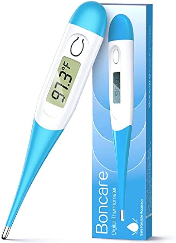 Thermometer for Adults, Digital Oral Thermometer for Fever with 10 Seconds Fast Reading (Light Blue)