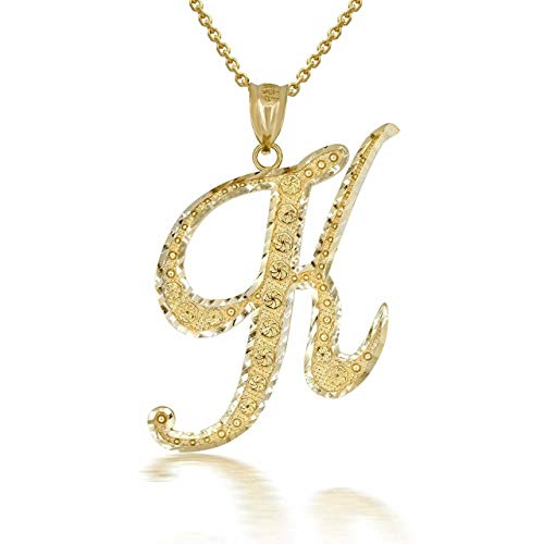 Certified 10k Yellow Gold Script Initial Letters 