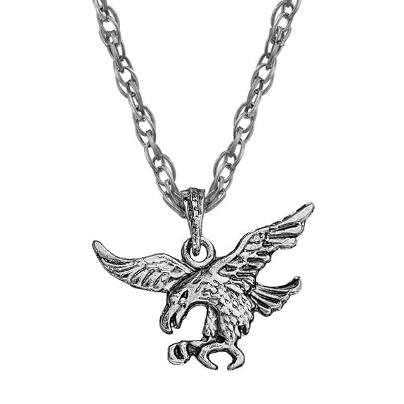 Unisex Silver Color Trending Stainless Steel Wind Inspired Flying Bird Eagle Punk Rock Hip Hop Locket Pendant Necklace With Box Chain European trending Style - Round Box Chain & Pendant-image-20