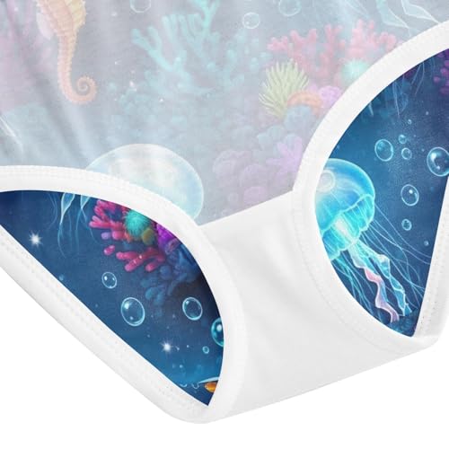 Toddler Girl Panties, Glowing Jellyfish Cotton Underwear Girls, 2T–8 Years4
