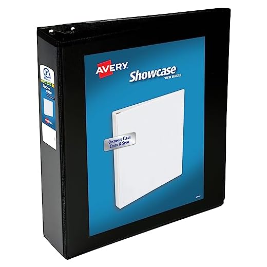 Avery Economy Showcase View 3 Ring Binder, 3" Round Rings, 1 Black Binder (19750)