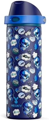 24 oz Insulated Water Bottle for Halloween: Meoky Stainless Steel Water Bottle with 2-in-1 Lid - Leak Proof, Cold for 24 Hours, Protective Silicone Base, Halloween Gifts for Adults, Spooky Fun
