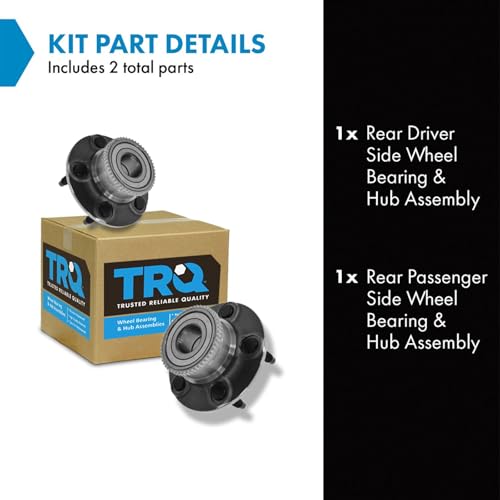 Image of TRQ 2 Piece Rear Wheel Bearing & Hub Assembly Set Compatible with 2001-2007 Ford Taurus 2001-2005 Mercury Sable