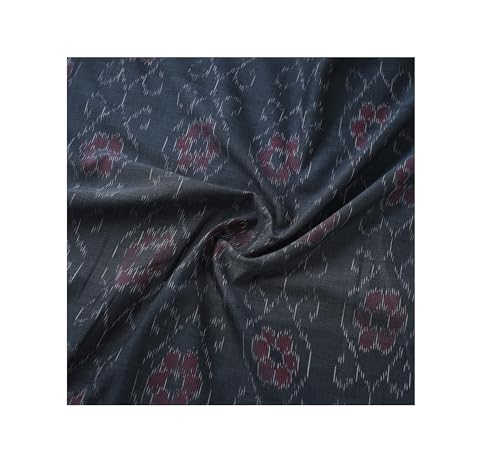 Image of Premium Sambalpuri Ikat Weave Pure Handloom Cotton Shirt Fabric Authentic Odisha Traditional Tie-Dye Craft, Soft & Breathable Natural Cotton Material for Custom Tailoring, Casual & Formal Wear