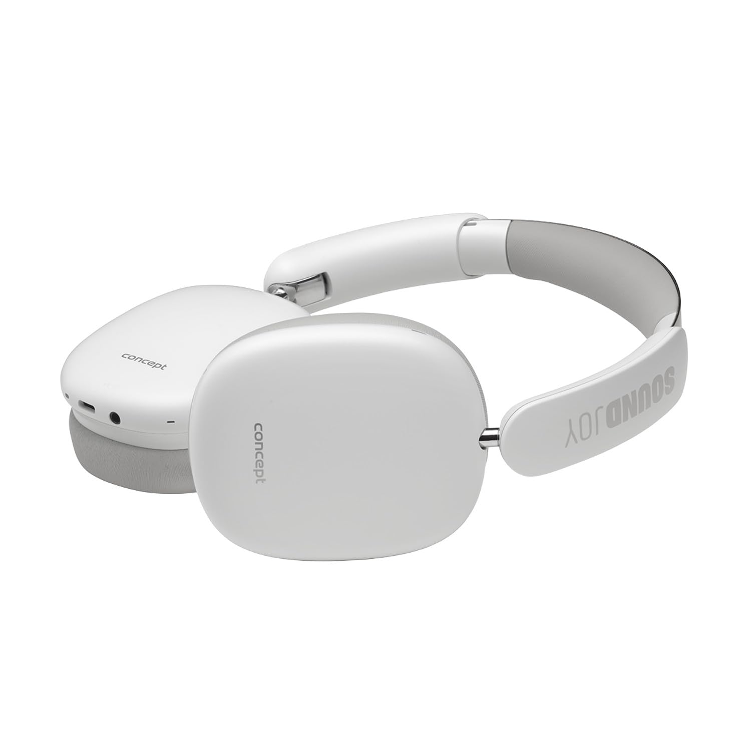 Auriculares inalámbricos SoundJoy HS4060/HS4061 Concept Bluetooth 5.4 con ANC hasta 33 dB 70 h de duración de la batería carga rápida modo transparente USB-C micrófono ENC 3,5 mm estuche AUX (blanco)