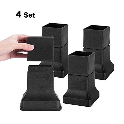 Toopify 4 Set Bed Risers, Adjustable Furniture Lifters from 4” to 6” Height