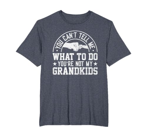 You Can't Tell me What to do You're not My Grandkids T-Shirt, Men's Big and Tall, Heather Blue, 2X Tall