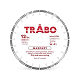 Trabo 12 Inch Masonry Segmented Rim Diamond Bond Blade for Cutting Cement, Pavers, Concrete with Reb