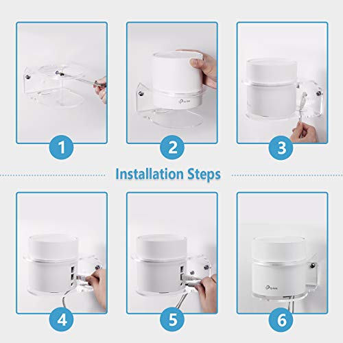 Image of Wall Mount Holder for TP-Link Deco X20 Deco X60 WiFi 6 Mesh WiFi(AX1800,AX3000),Simple and Sturdy Acrylic Wall Mount Holder Stand Bracket by HOLACA(1 Pack)