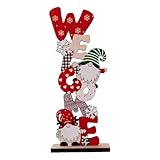 Genérico Enano Navideño Escandinavo como De Mesa Decorativo con Estructura De Madera Y Detalles Pintados A Mano, Comedor Figura De Enano Nórdico como