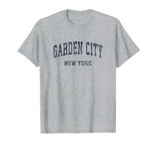 Garden City New York NY Vintage Varsity Sports Navy Diseño Camiseta