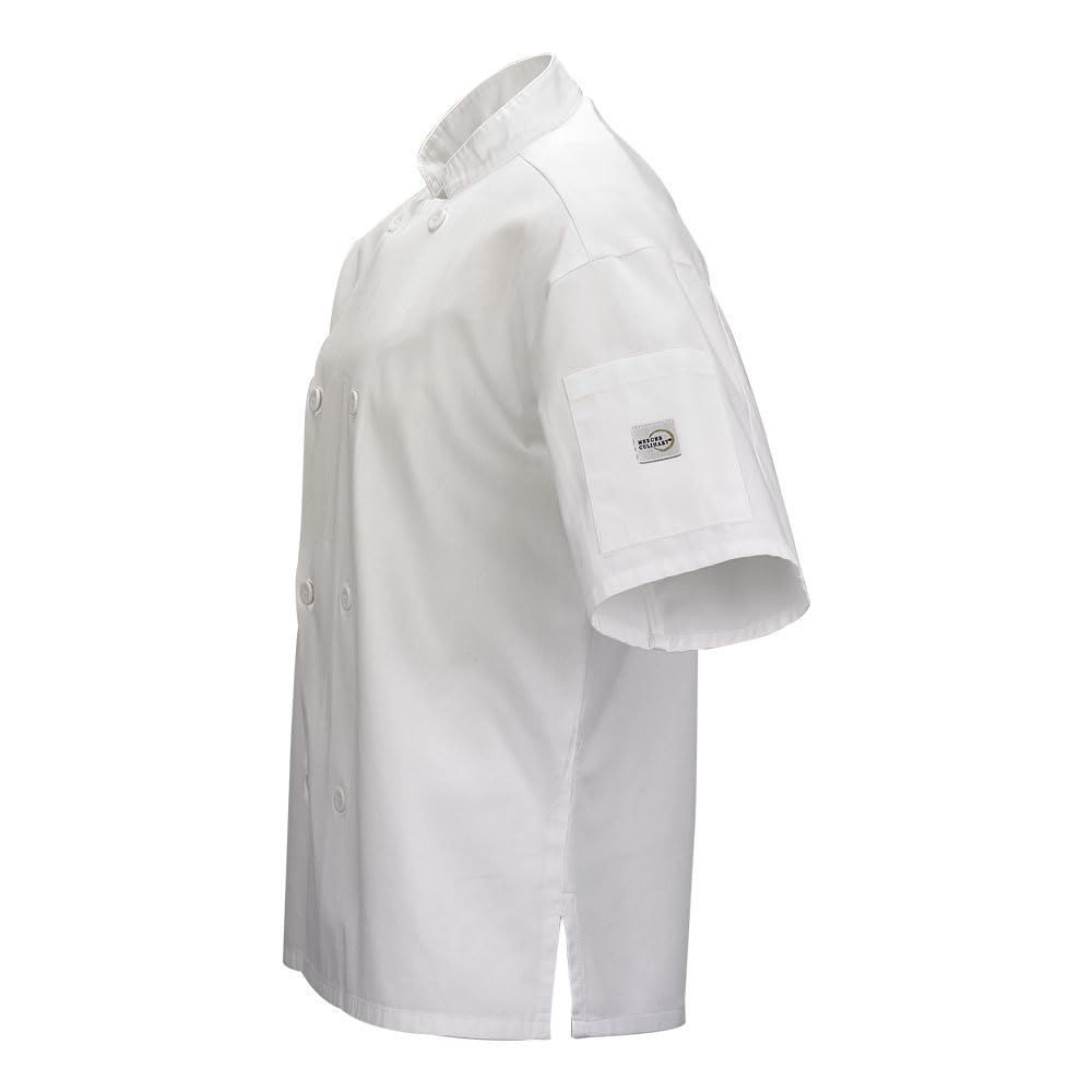Mercer Culinary Millennia Air Herren-Kochjacke, kurzärmelig, mit Netzrücken, Größe L, Schwarz