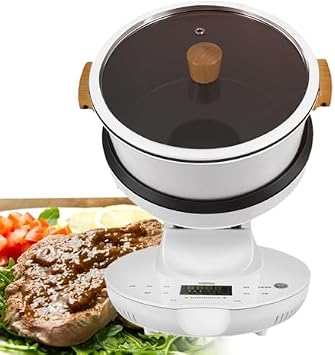 Cooking Machine - Intelligent Automatic 8L Multi-Functional Robot Stir-Fry Pot with 3D All-round Heating and 3-speed Adjustment for Home and Outdoor Cooking