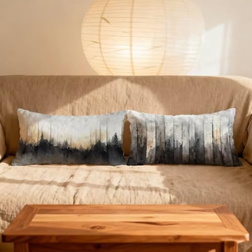 Housse de coussin noir et gris taie d'oreiller 40x80cm rectangulaire - 3