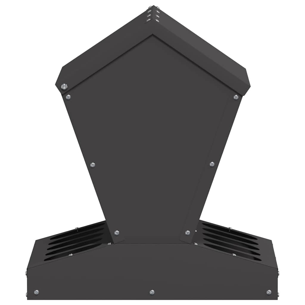 Comedero para gallinas negro, 40 x 40 x 45 cm, acero laminado en frío, ideal para interiores y exteriores, diseño moderno y ahorro de espacio, montaje fácil con destornillador, mantenimiento