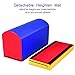 Goplus Mailbox Tumbling Mat, Gymnastics Vaulting Box w/Detachable Mat, Carrying Handle, Premium PU Leather, Portable Jumping Tumbling Aid Trainer for Kids Home Gyms Exercise (Red+Blue+Yellow)