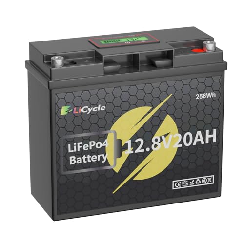 E LiCycle 12/12.8V 20Ah LiFePO4 Lithium Battery 4000+ Deep