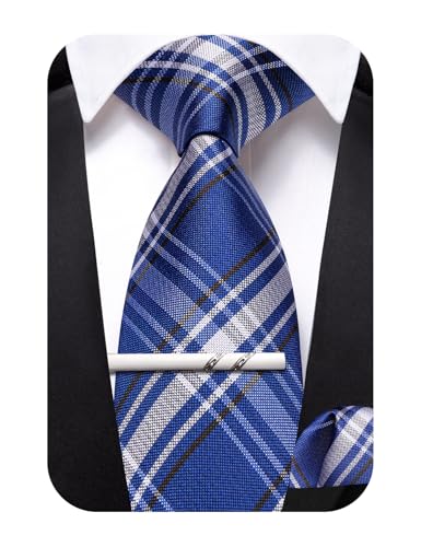 Image of Barry.Wang Boys Ties School Pre-Tied Kids Necktie Handkerchief Clip Set Uniforms Child Ties for 8-14 Years Wedding Party