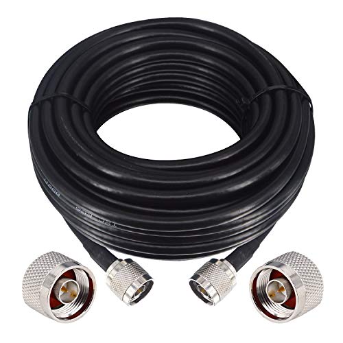 YiLIANDUO 10 metros de extensión cable coaxial 75 ohmios N macho a N macho, conector cobre puro, cable bajo pérdida, RG6 para 3G/4G / 5G LTE antena GPS WiFi Ham Radio