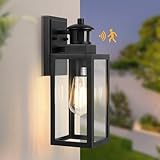 TREEWELL Motion Sensor Outdoor Light, Exterior Light Fixtures Wall Mount with 3 Lighting Modes, Dusk to Dawn Outdoor Wall Light, Waterproof Outside Porch Light Wall Sconce for House, Bulb Included