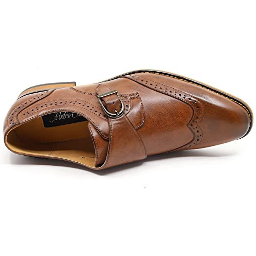 Metrocharm MC605 Men's Single Monk Strap Wing Tip Oxford Dress Shoe3