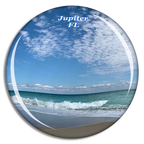 Crystal Fridge Magnets Jupiter Dog Beach Florida USA Travel Souvenir Funny Sticker for Gift Home Decoration Office Whiteboard