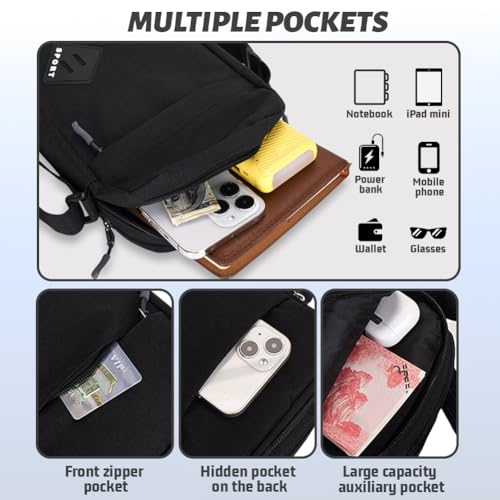 Aucuu Umhängetasche Schultertasche Messenger Bag, Umhängetasche Klein Herren, Oxford Herren Tasche, Herrentasche Zum Umhängen, Handy Schultertasche, Crossbody Handytasche für Arbeit Reise Alltagsleben