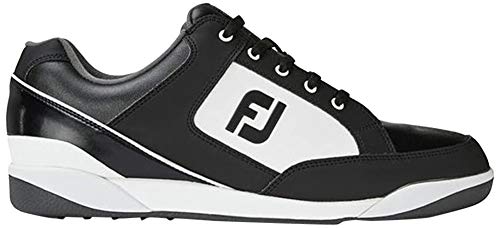 FootJoy Men's Golf Shoes, White Blanco Black 45350, 7.5 US
