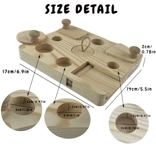 Wooden-Rat-Foraging-Toy-for-Small-Animals-Interactive-Hide-Treats-Puzzle-Snuffle-Game-Toy-for-Hamster-RabbitBunnyRatGuinea-Pig-and-Chinchilla-Mental-Stimulation-Toy-Relieve-Boredom