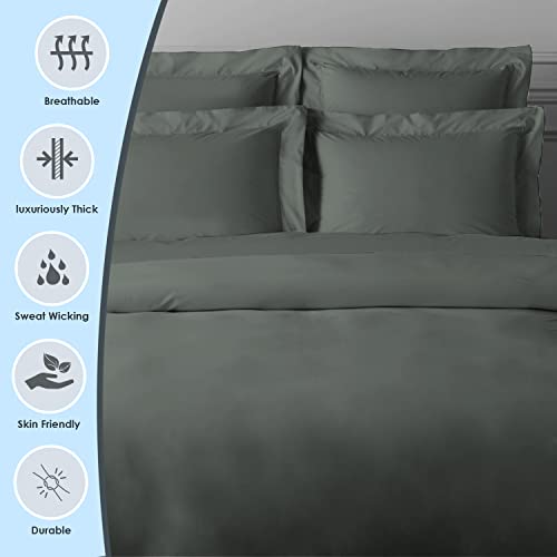 Pizuna Luxurious Cotton King Size Oxford Pillowcases 2 Pack Dark Grey 50x90cm - Image 2