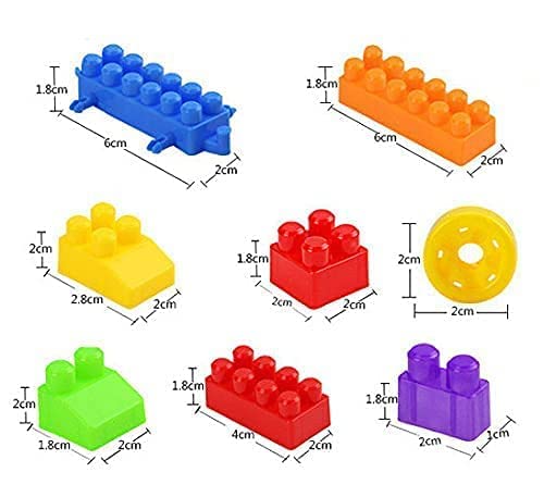 130Pcs Building Blocks for Kids with Wheel, Smart Activity Fun and Learning Car Truck Train Blocks, Toys for Kids, Building Bricks for Kids, 130pcs, Multicolor -AH005 2
